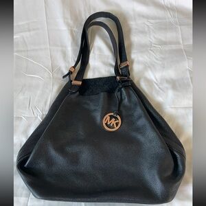 Michael Kors Black Leather Tote Bag